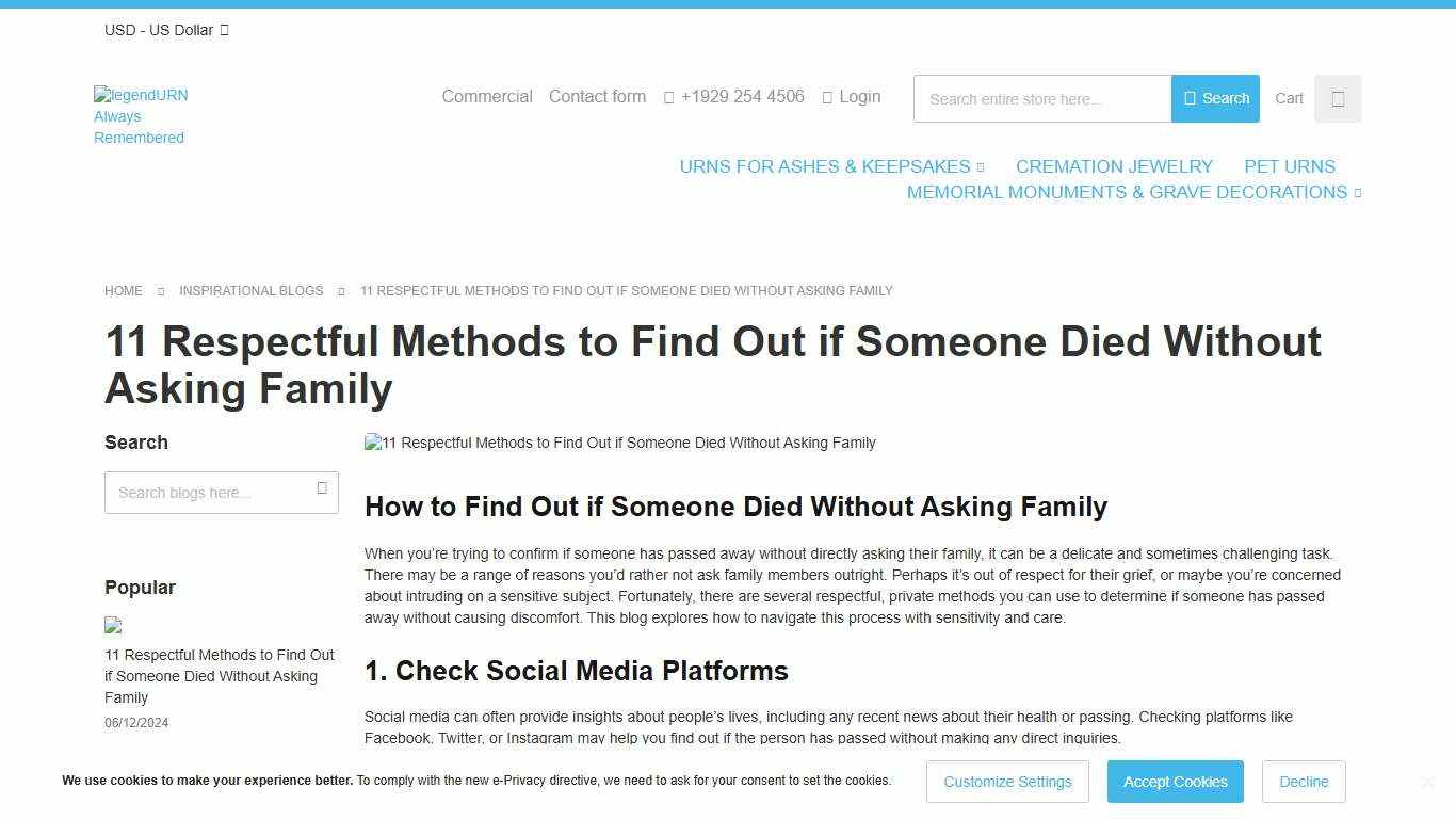 How to Find Out if Someone Died Without Asking Family? - Inspirational Blogs | legendURN US